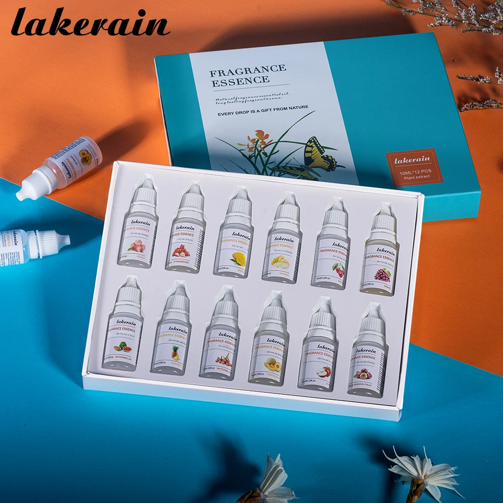 12 pièces bricolage parfum saveur végétalien naturel arôme huile parfums Essence huile gouttes liquide Pigment teinture pour brillant à lèvres bricolage utilisation