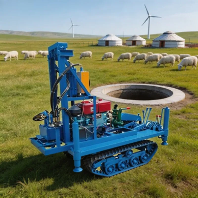 Customized Hydraulic Water Well Drilling Rig 150m Trailer Mounted Diesel Borehole Machine with Mud Pump for Agriculture