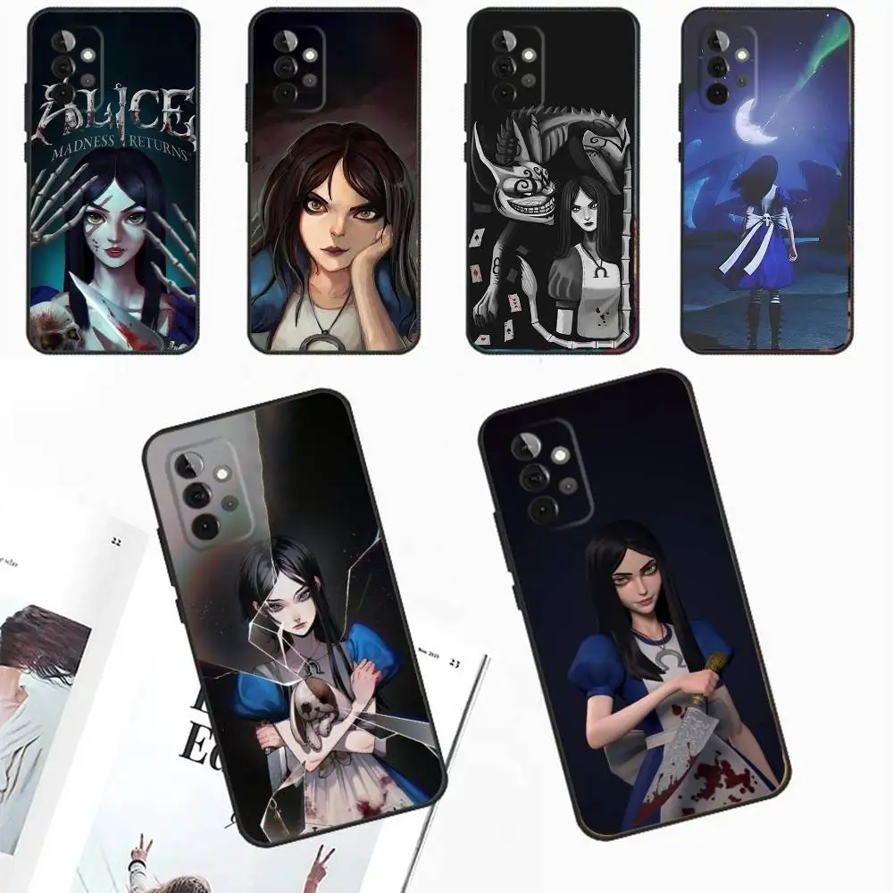 

Game A-Alice Madness Returns Phone Case For Samsung Galaxy A13,A21s,A22,A31,A32,A52,A53,A71,A80,A91 Soft Black Phone Cover