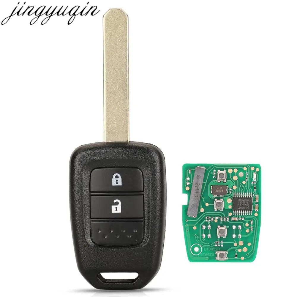 Jingyuqin Remote Control Kunci Mobil ID47 PCF7961 Chip untuk Honda 2013-2015 CRV 2013-2017 Accord Civic Fit MLBHLIK6-1T 2/3/4 BTN