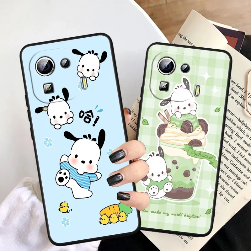 Sanrio Pacha Dog Cute Cartoon For Xiaomi Mi 14 13T 13 12T 12 11T 11i 11 10T 10 Pro Lite Ultra 5G Black Soft Phone Case