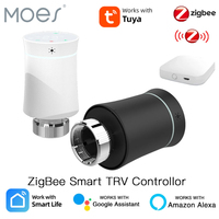 MOES ZigBee3.0 TRV Tuya Radiator Actuator Valve Smart Programmable Thermostat Temperature Heater Control Alexa Google Home Voice