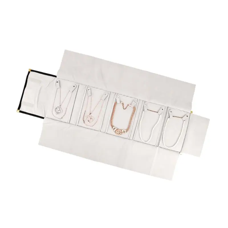 A52E Elegante Schmuck-Rolltasche mit sicheren Fächern, perfekt für Reisen und den Heimgebrauch – Detail 3