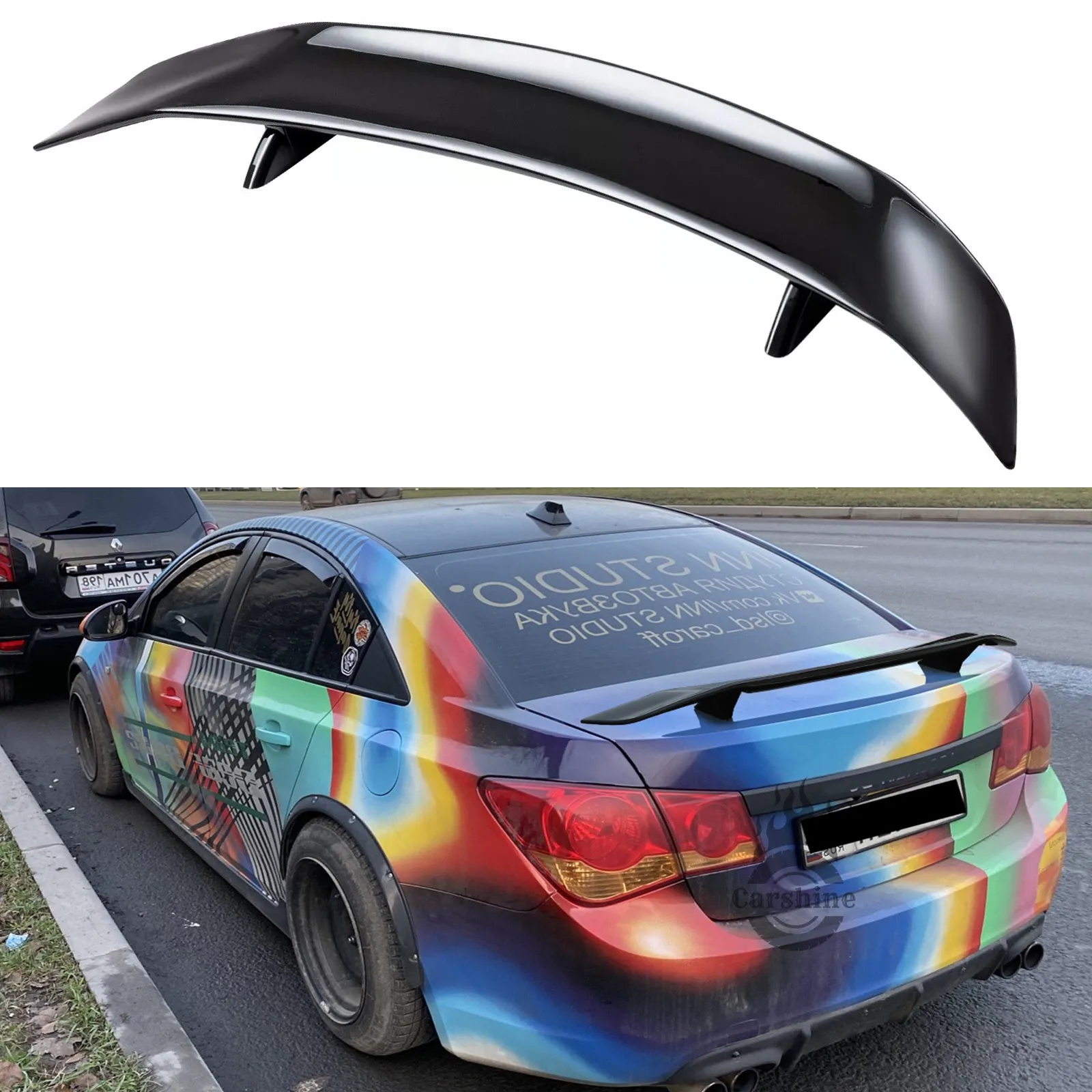 

47" GT Style Rear Trunk Lip Wing Spoiler Black For Chevrolet Cruze 2010-2019