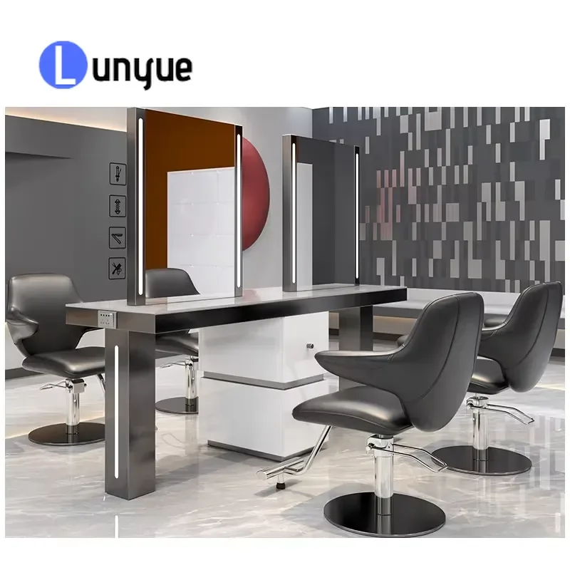 Modern High-End Dresser with Ironing Board and Mirror Styling Table for Hair Hotel Bathroom Gym Apartment Use