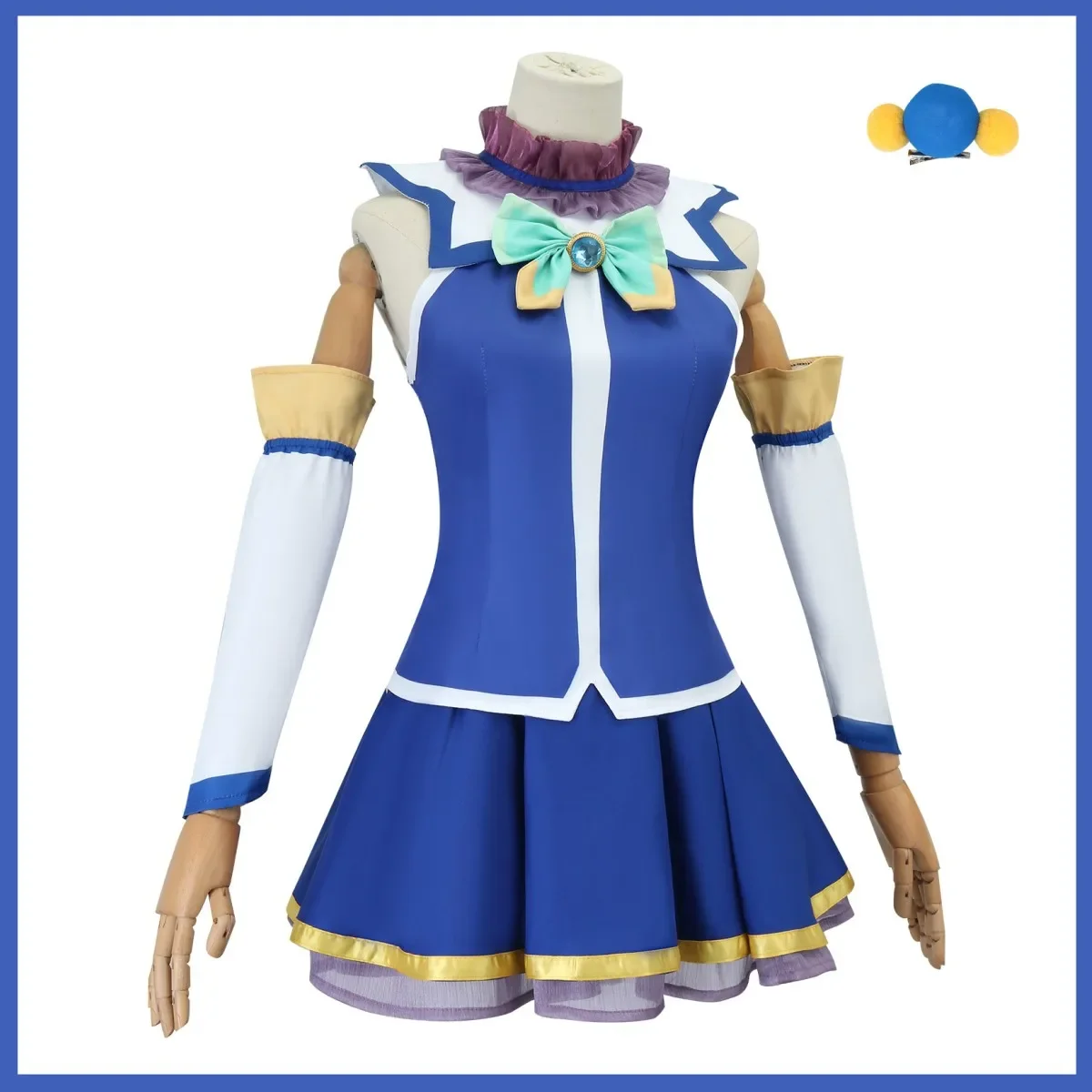 Aqua Cosplay fantasia com peruca e vestido, Anime Konosuba, Deus, bênção sobre este mundo maravilhoso, conjunto uniforme, terno de festa de Halloween, roupas