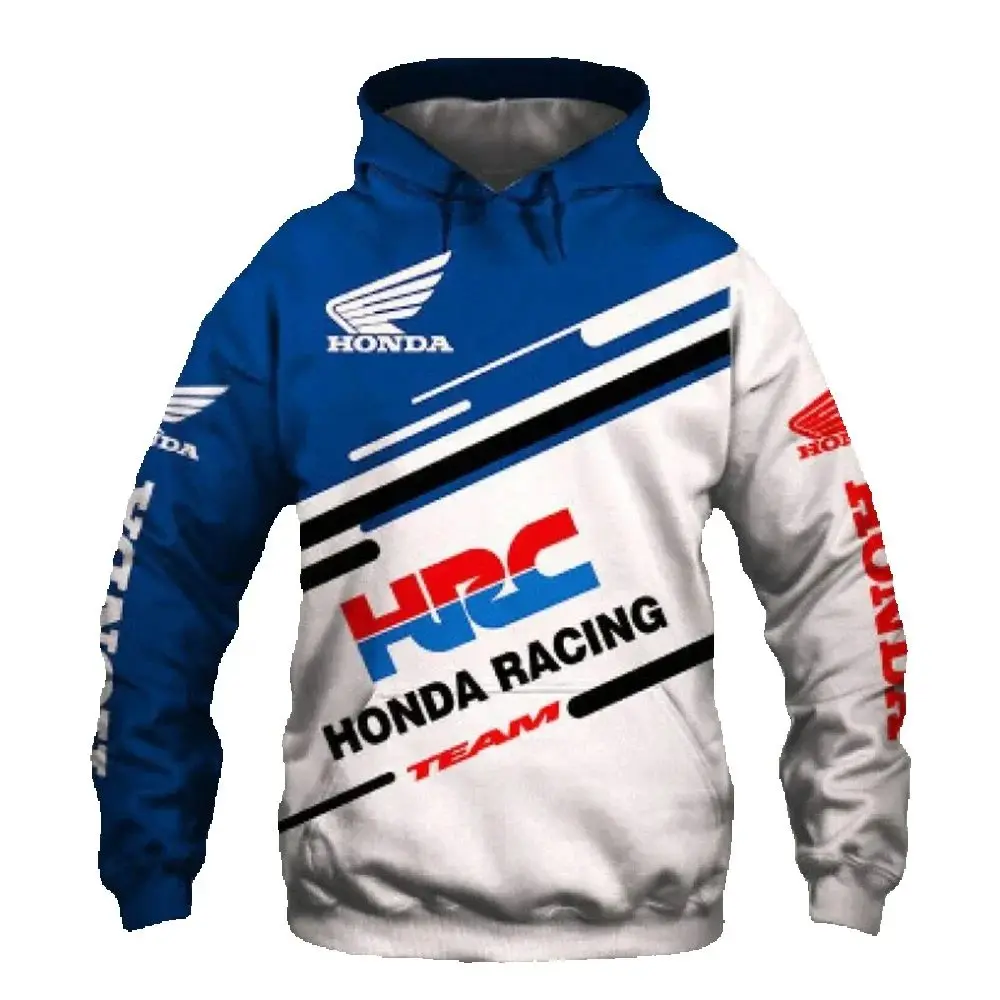 AliExpress 2025 hot selling 3D printed Honda motorcycle, racing hooded sweatshirt, spring and autumn men and women outdoor cycling jacket