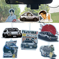 Anime Car Rearview Mirror Ornaments HD Cartoon Card Fragrance Pendant For Initial D Fujiwara Tofu Shop Toyota AE86 Accessories