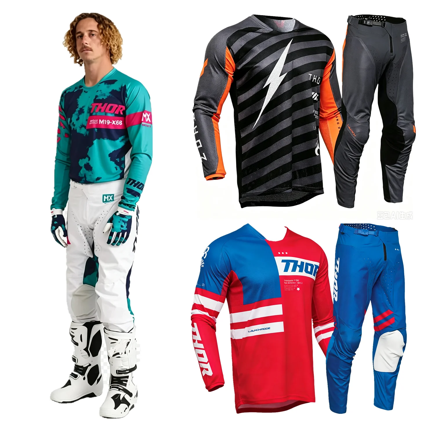 2026 fh MX Off Road Kit Moto Gear Set Enduro Motocross Jersey Set Dirt Bike Combos Motorcycle Sui