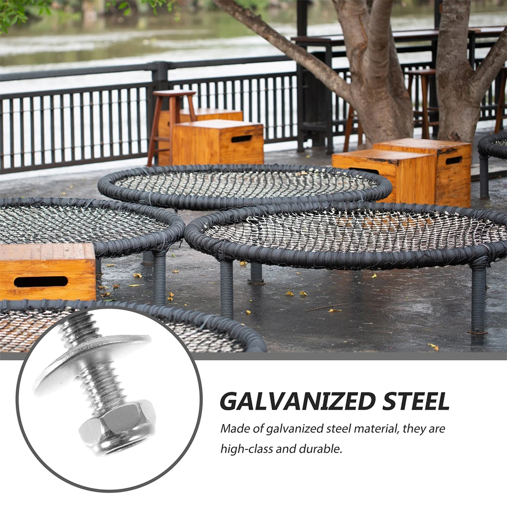

48pcs Trampoline Screw Set Durable Replacement Anti-slip Galvanized Steel Long Fixing Screws for