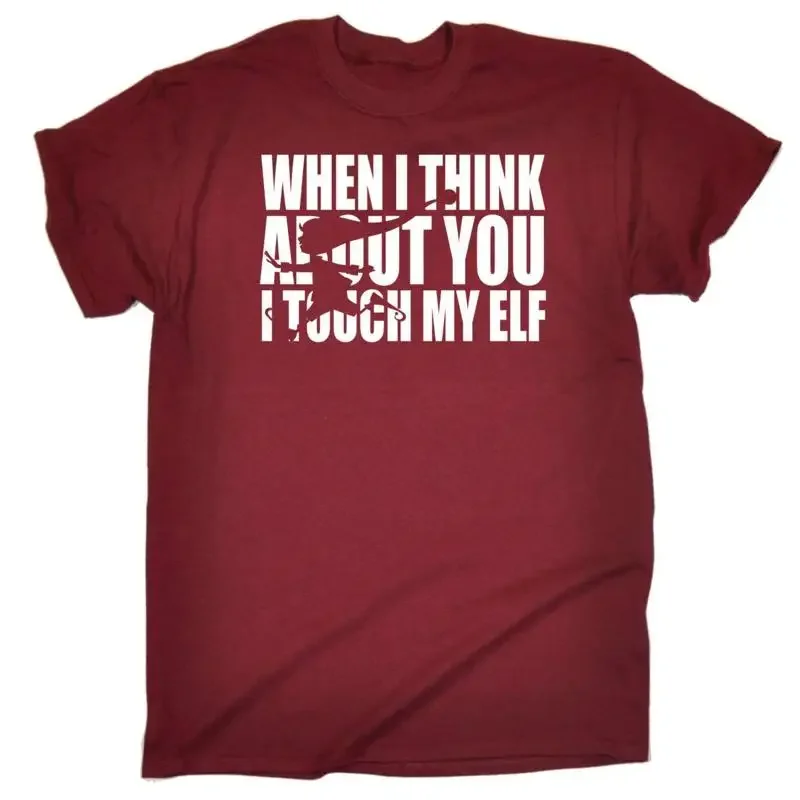 Christmas T Shirt When I Think About You Touch My Elf Adult X Mas Funny Tshirt