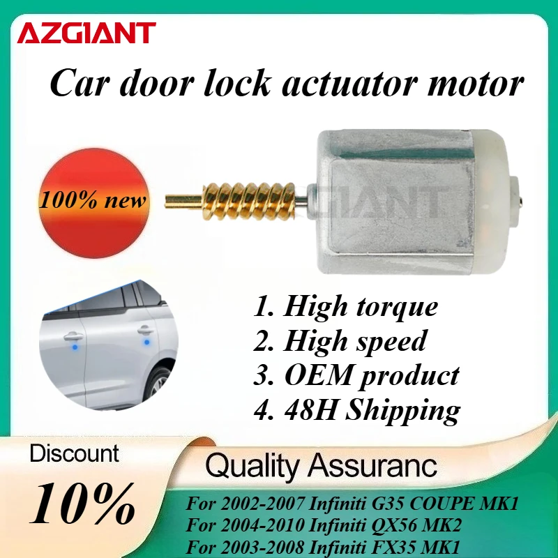 

AZGIANT Car door lock actuator motor for 2002-2007 Infiniti G35 COUPE MK1/2004-2009 Nissan Quest MK1 New replacement parts OEM