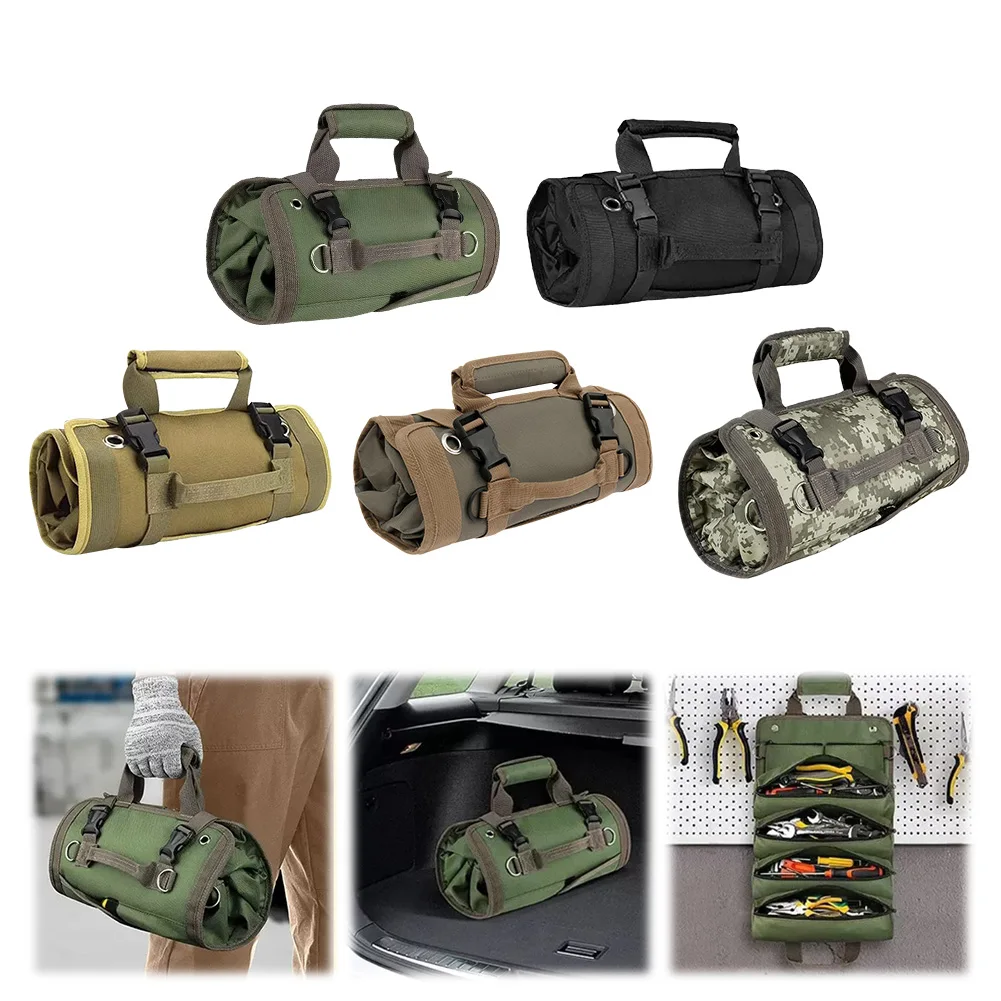 

Roll Up Tool Bag Portable Tool Roll Bag Multi-Function Hanging Tool Bag Oxford Cloth Tool Pouch for Handyman RV Owners