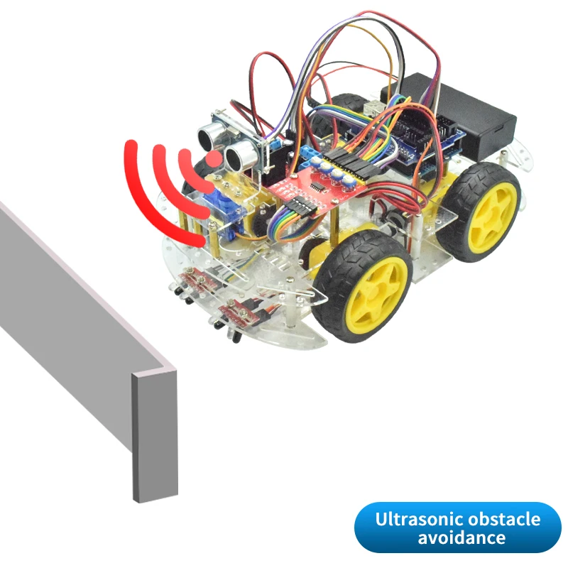 Picture 4: 4WD Smart Robot Car Chassis Kit with Ultrasonic Avoidance Tracking for Arduino DIY Complete Kit
