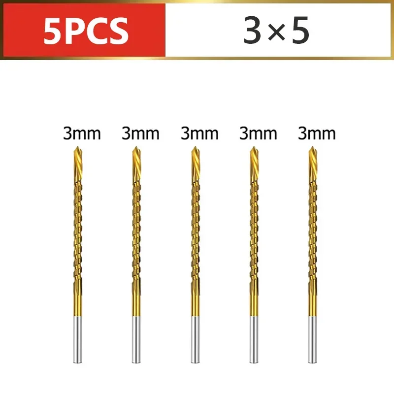 HSS Twist Drill Bits Set Titanium Coated Drill Bit 3-8mm Serrated Grooving Spiral Jagged Saw Drill Bit Composite Drill Bits image 3
