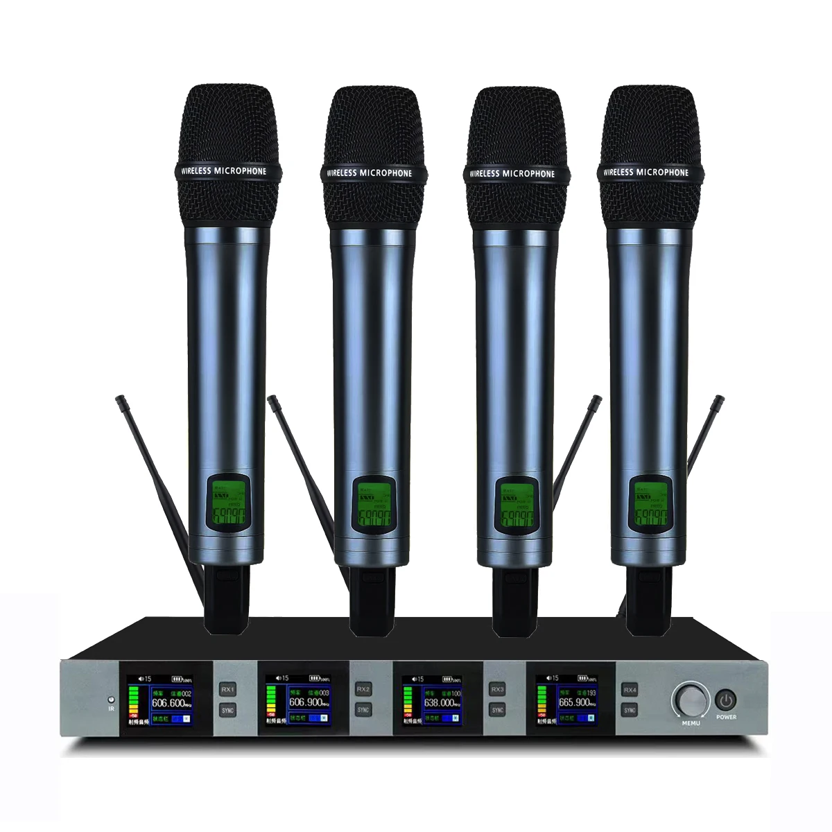 Professional EW400 G4-835 4-Channel Handheld Wireless Microphone System Squelch Noise EM9000 Digital Technical Anti-interference