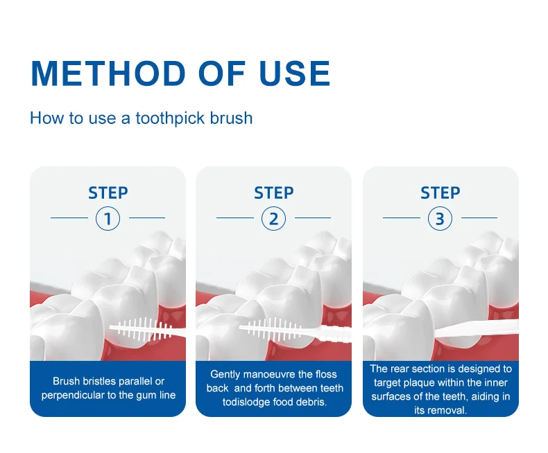 Super Dee 300 Stück/Set Doppelköpfige Zahnseide-Sticks Interdentalbürste Mundpflege Zahnhygiene Pflegestäbchen Einweg – Detail 10