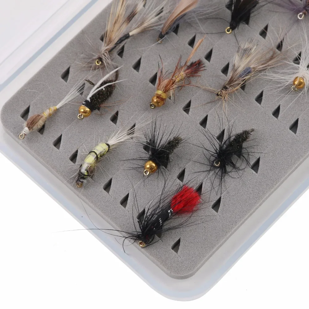 Maximumcatch 2pc WX 11.5*7.7*1cm Transparent Waterproof Fly Fishing Boxes Small Size Flies Hook Holders Slim Plastic Fly Box