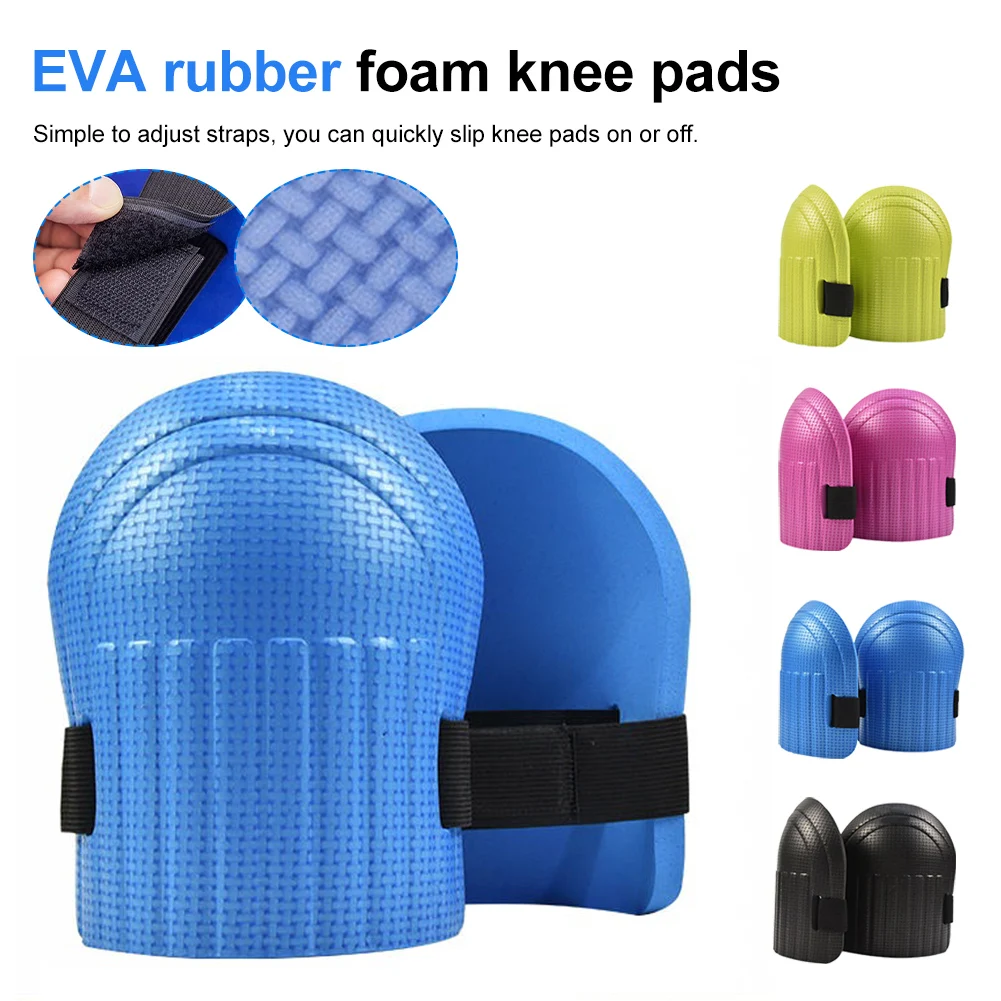 1Pair Construction Knee Pads for Work Men Women Comfortable EVA Foam Pading Anti-Slip Flooring Knee Pads with Adjustable Straps