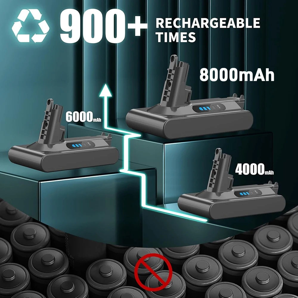 

21,6 В 8000 мАч аккумуляторная батарея для Dyson V10 Animal Absolute Motorhead Fluffy SV12, детали для пылесоса