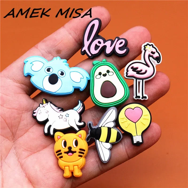 1pcs Cartoon Animals Shoe Charms PVC Decorations Flamingo Unicorn Charm Buckle for Kids Party Xmas Gifts