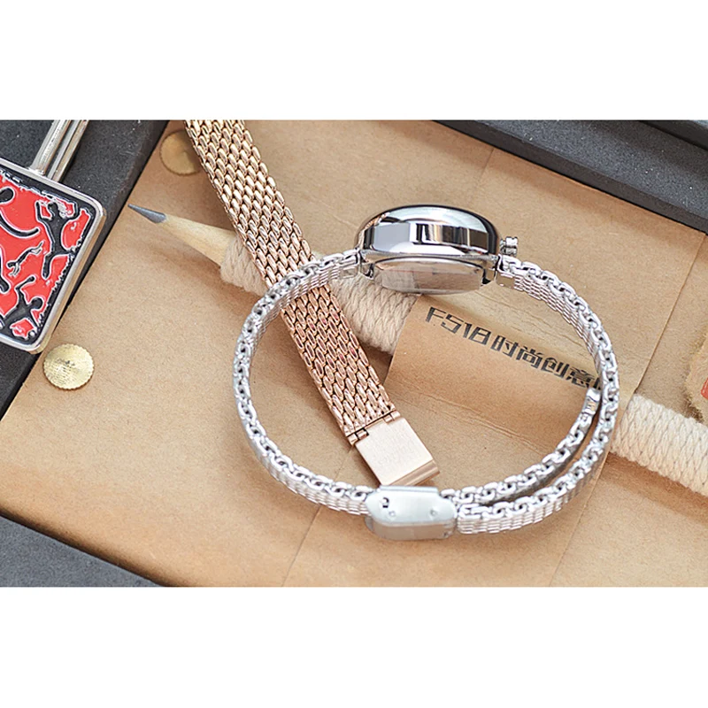 Simple Cutting Glass Women\'s Watch Japan Quartz Hours Fashion Dress Stainless Steel Bracelet Birthday Girl Gift Julius Box