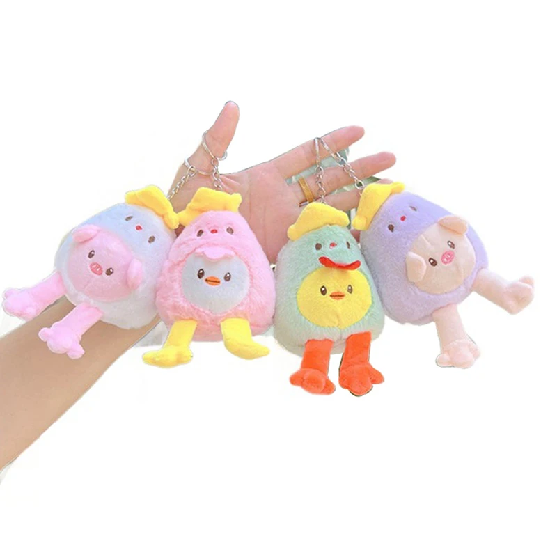 Cute Cross Dressing Animal Plush Doll Toy Pendants Key Chain Backpack Hangings Ornaments