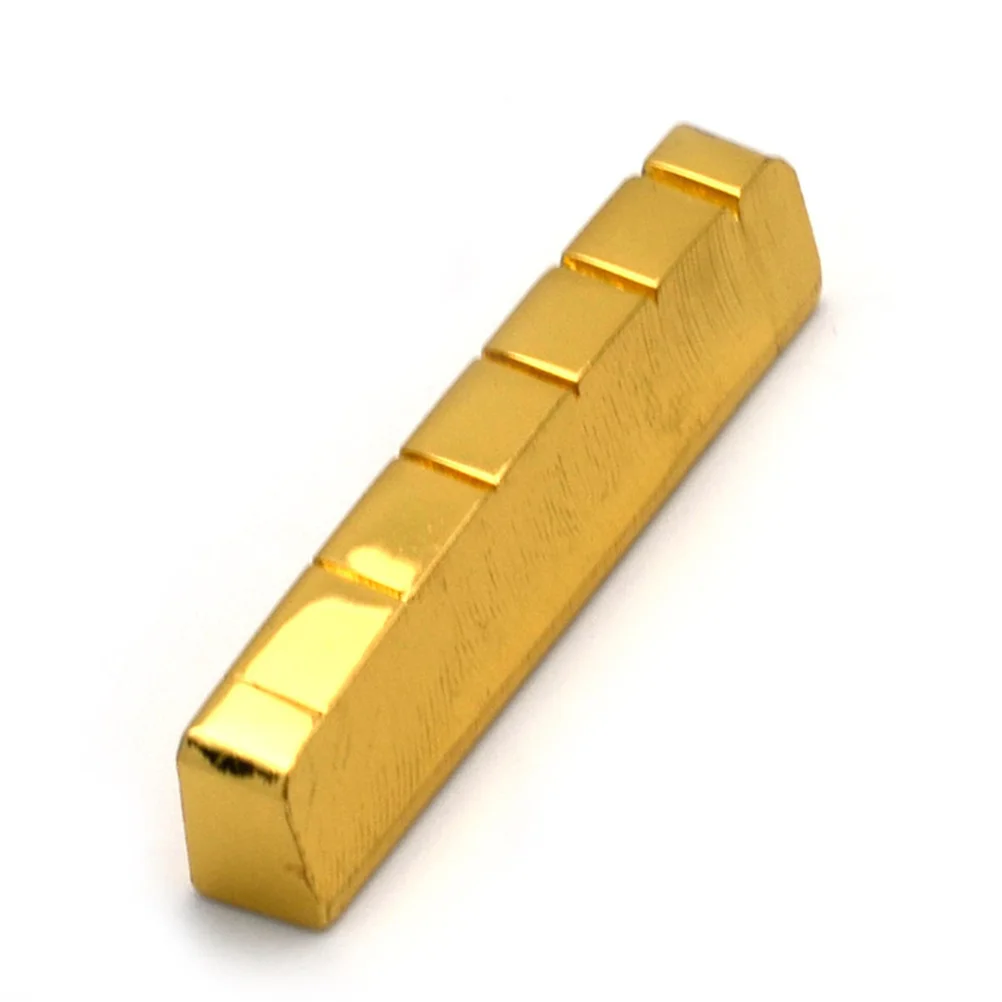 

1pcs Guitar Bridge Saddle 42Mm Golden Brass Replacement For Folk Guitar String Nut Copper Saddle Nut Repair Parts Instrument
