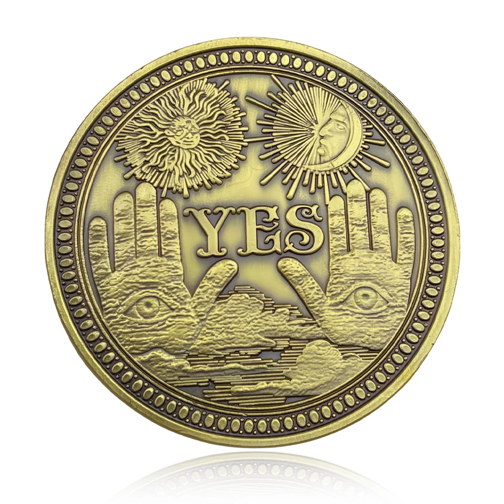 

YES NO Decision Challenge Coin God's All Seeing Eye Collectible Coins Divination Props Commemorative Coins Death Angel Gifts