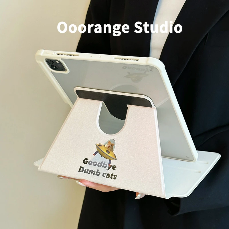 Kitten Cat Collection Y2K 360° Rotation Cover For iPad Pro 13 11th M5 M4 12.9 A16 10 8 7 9th 10th Air 11 M2 M3 Mini Tablet Case