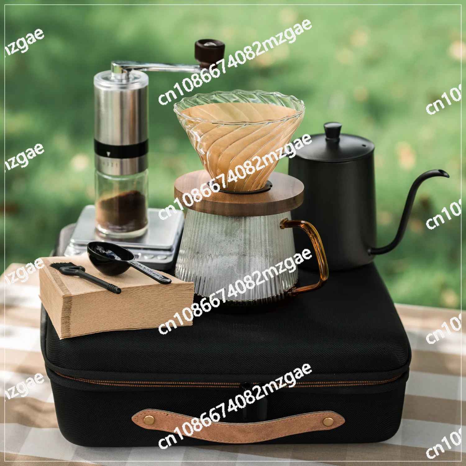 

Портативный открытый туристический кемпинговый кофейный сервиз для приготовления рук, кофемолка для зерен, горшок для приготовления рук, электронные весы