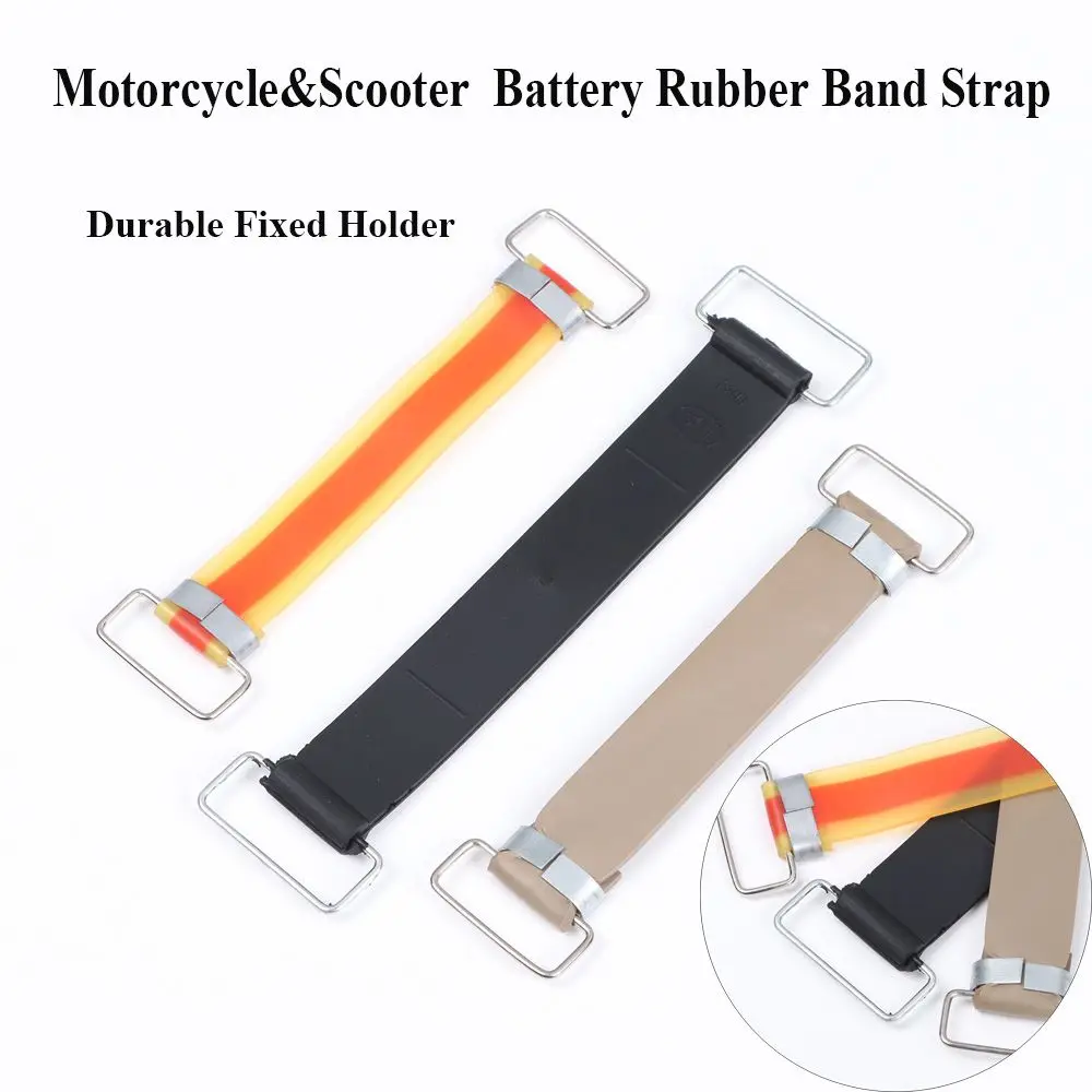 Motorcycle Battery Rubber Band Strap Black Yellow Durable Fixed Holder For GY6 50cc 125 150cc Chinese Scooter Moped Buggy Parts