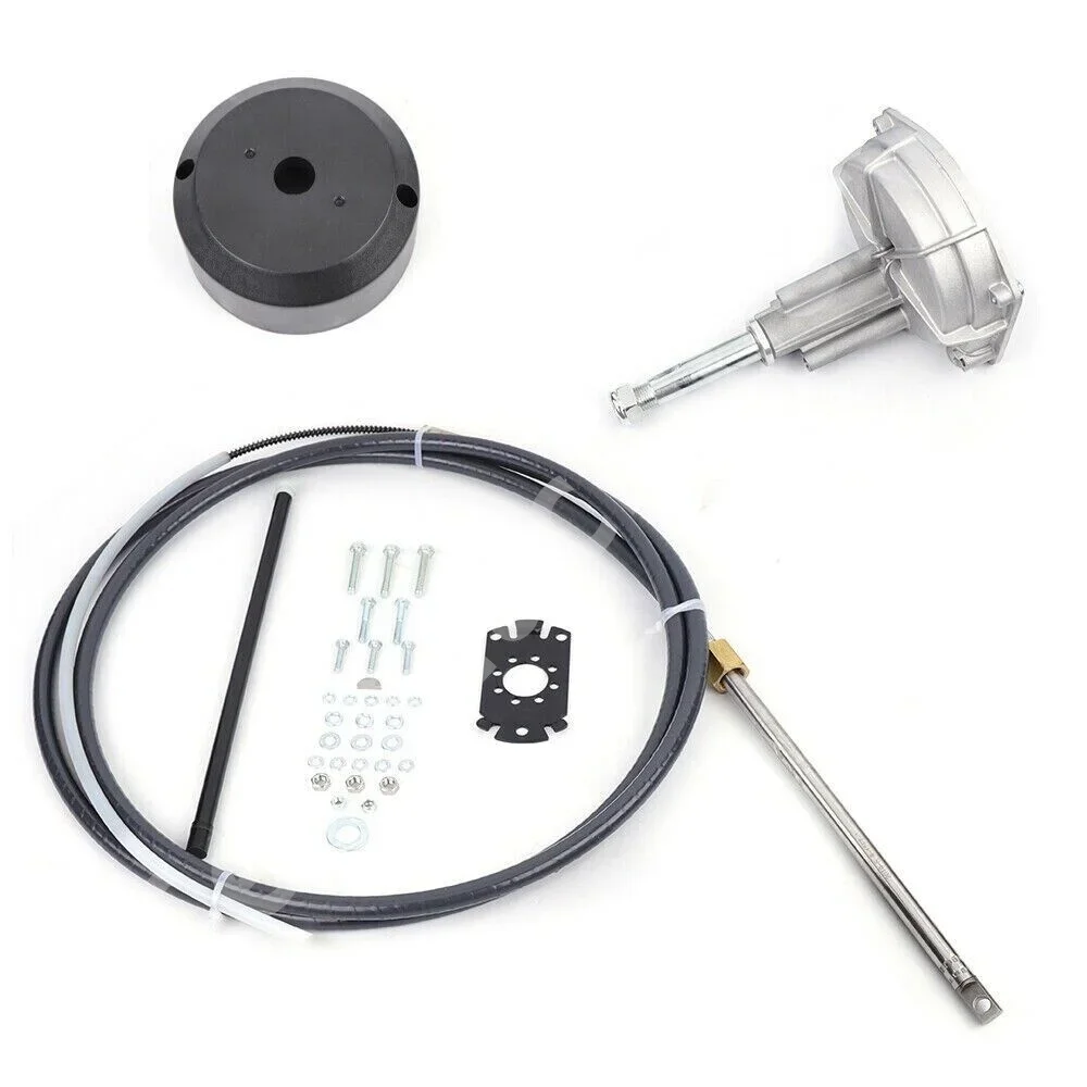 Yacht and Fishing Boat Manual Outboard Steering System Kit Marine Engine Turbine Rotation Single Gear Mechanical Cable and Wheel