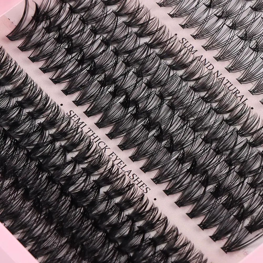 320 grappes D courbe faux cils 5-16mm bricolage segmenté épais naturel et léger mélange cils ensemble outil de maquillage
