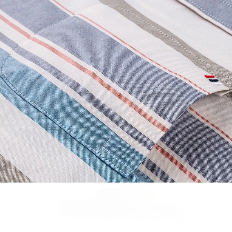 100% Cotton Oxford Plus Size Man Shirts Long Sleeve Business Casual Formal Classic Striped Plaid Shirt Men Long Sleeve Slim Fit