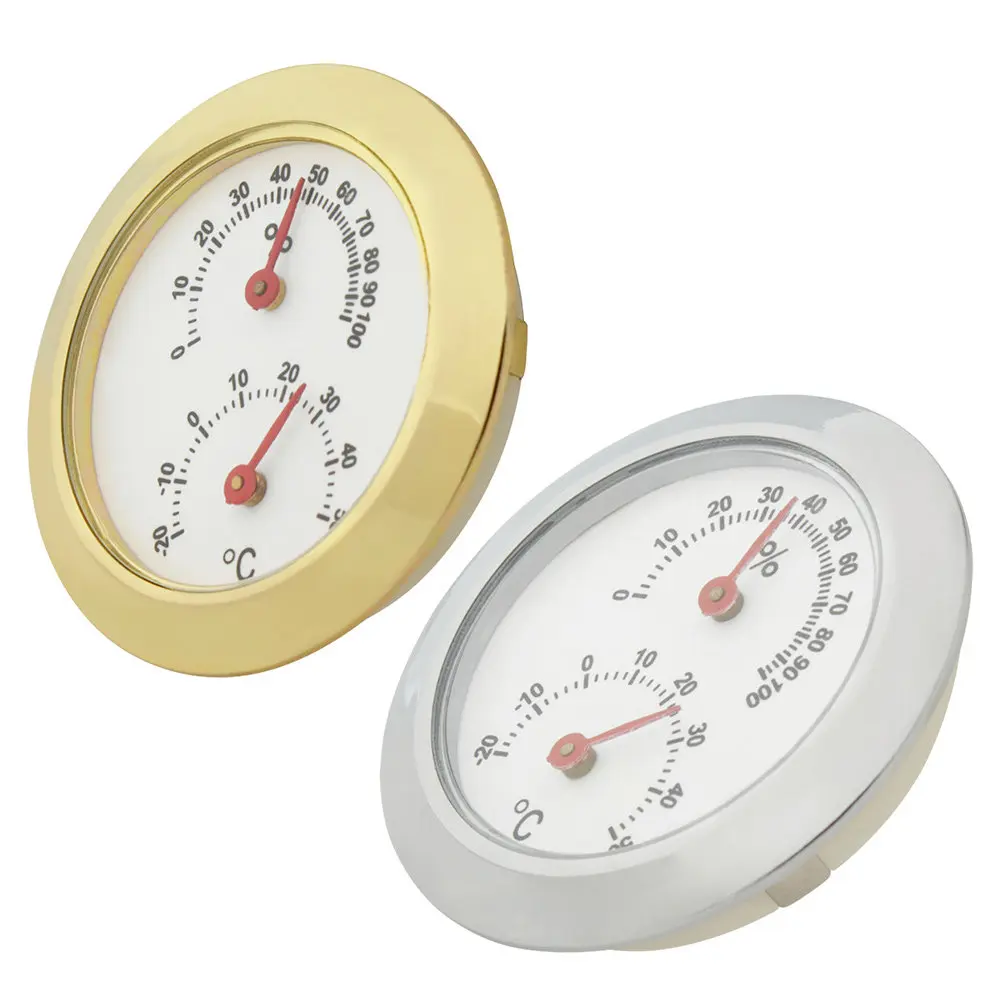 2Pcs Mini Hygrometer Round Guitar Thermometer for Humidity Measurement Violin Guitar Care Kit Violin Thermometer