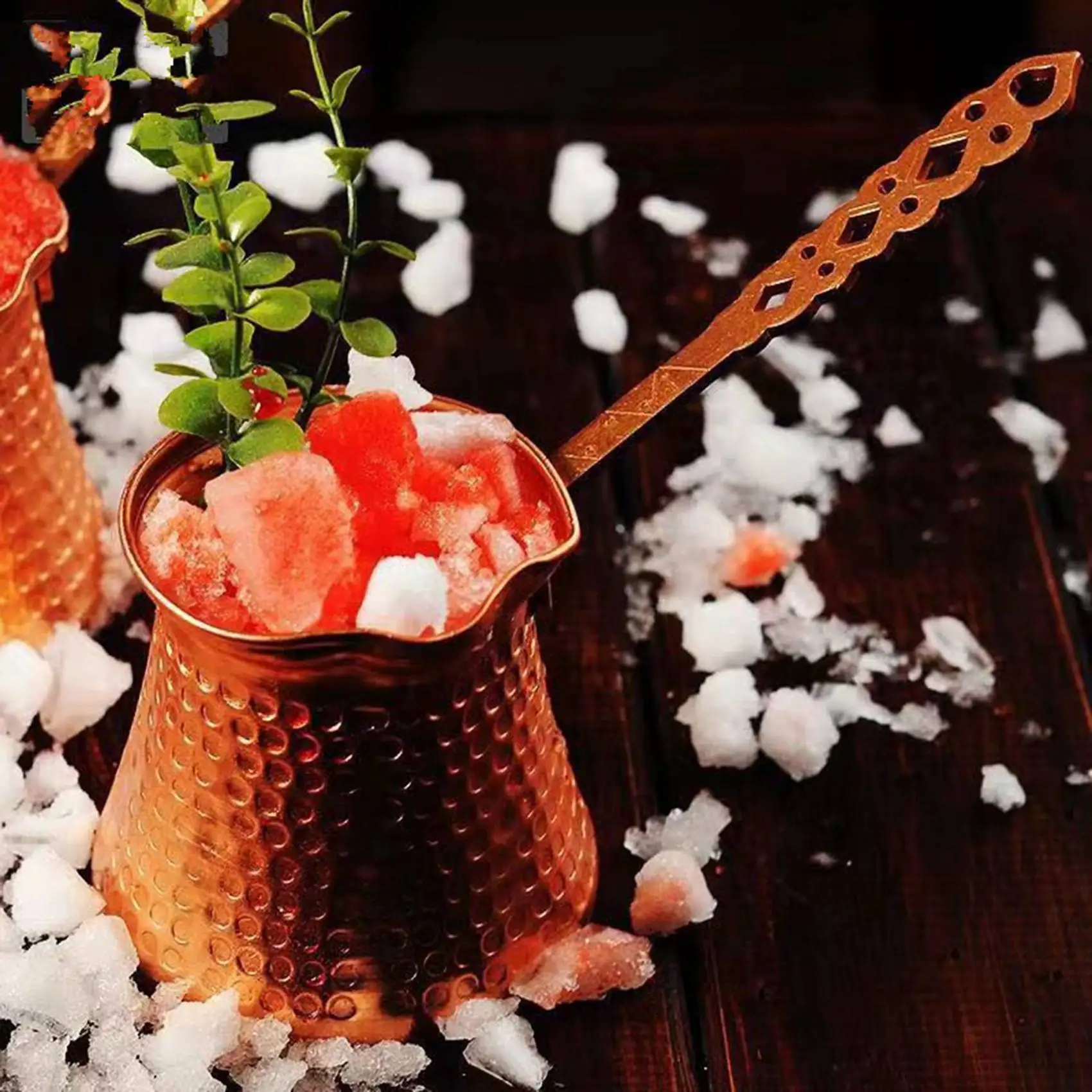 A39M 2X إبريق قهوة تركي تركي قهوة تركية ماكينة صنع القهوة النحاسية للتركية Cezve كافتيريا مقبض معدني Cevze