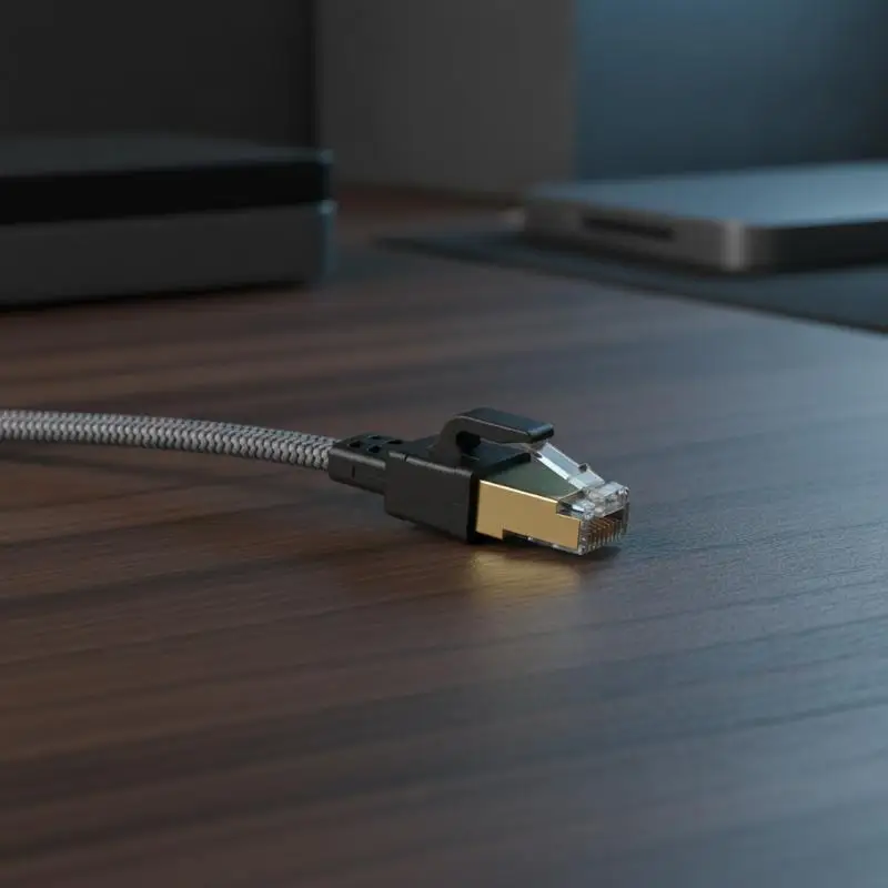CAT8 Ethernet Cable 40Gbps High Speed Durable Braided Jacket Gold Plated Connectors for Student Dorm Internet Access