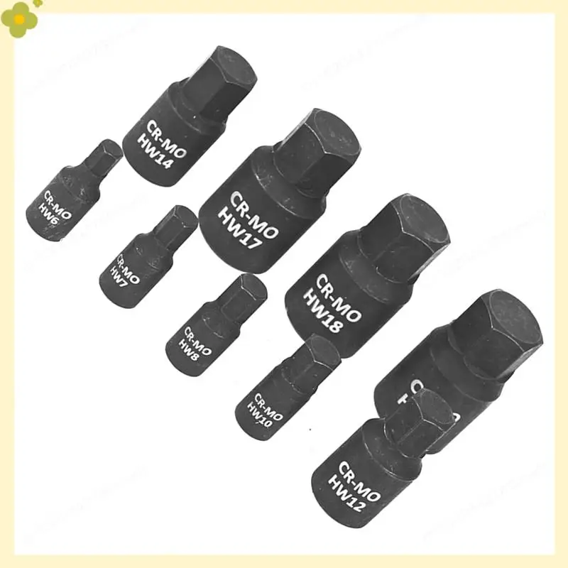 

LDHL 9Pcs Accessories Parts Kit CR-MO Pneumatic Sleeve Sets One Batch Sleeve HW6-HW19 Batch Sleeve