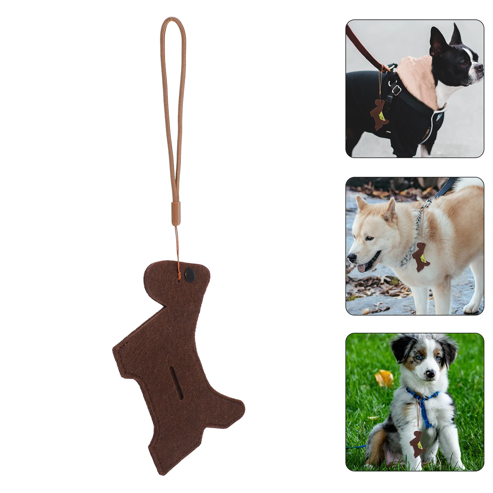 

Brown Dog Poop Bags Dispenser 1 Piece Simulation Animal Felt Material Waste Bag Holder Lightweight Lanyard Style for Backpack