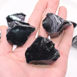 Natural crystal obsidian raw stone ornaments block wool stone home decoration