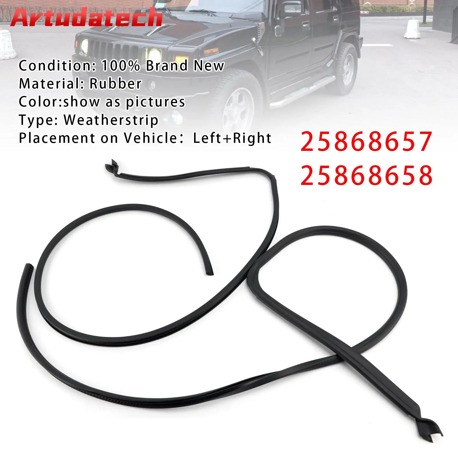 

Уплотнитель левой/правой двери Artudatech 25868657 25868658 для Hummer H2 2003-2009 годов выпуска