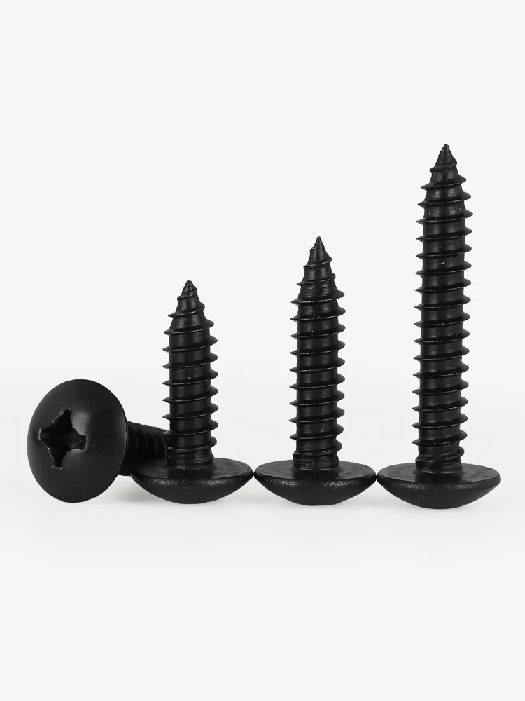 M3 M4 M5 M6 Black 304 Stainless Steel Phillips Recessed Truss Head Self-tapping Screw Cross Mushroom Head Wood Screw