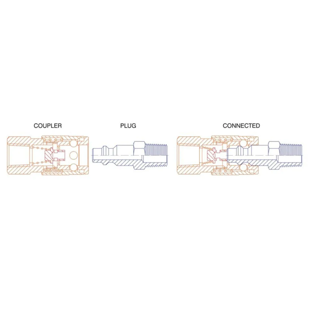 1/4 NPT Coupler Air Compressor Connector Mechanical Engineering Metal Material No Tools Required Quick And Easy To Install