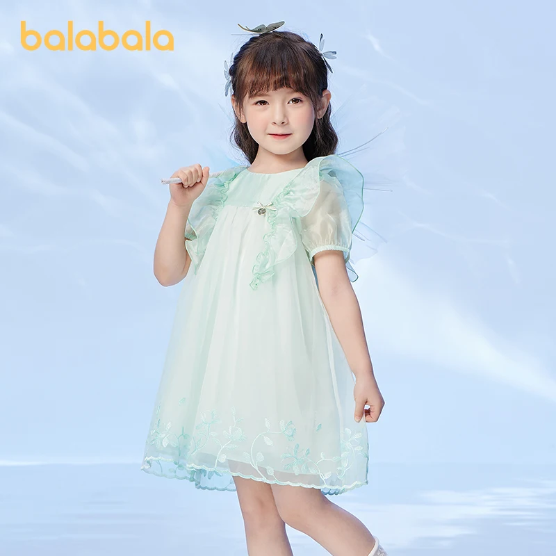 

Balabala Toddler Girl Dress Summer 2023 New Sweet Stylish Mesh Dress