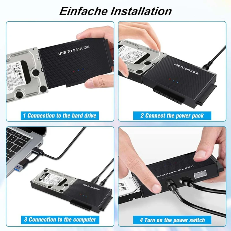 SATA adapter USB 3.2 and IDE adapter, EU Plug New Arrivals in Stock