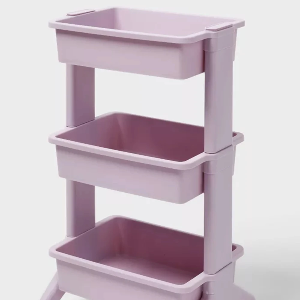 Plastic 3 Tiered Rolling Cart Organizer,3 Tier Utility Cart On Wheels,Storage Roller Cart for Dorm,Snack,Craft,Bathroom,Bedside