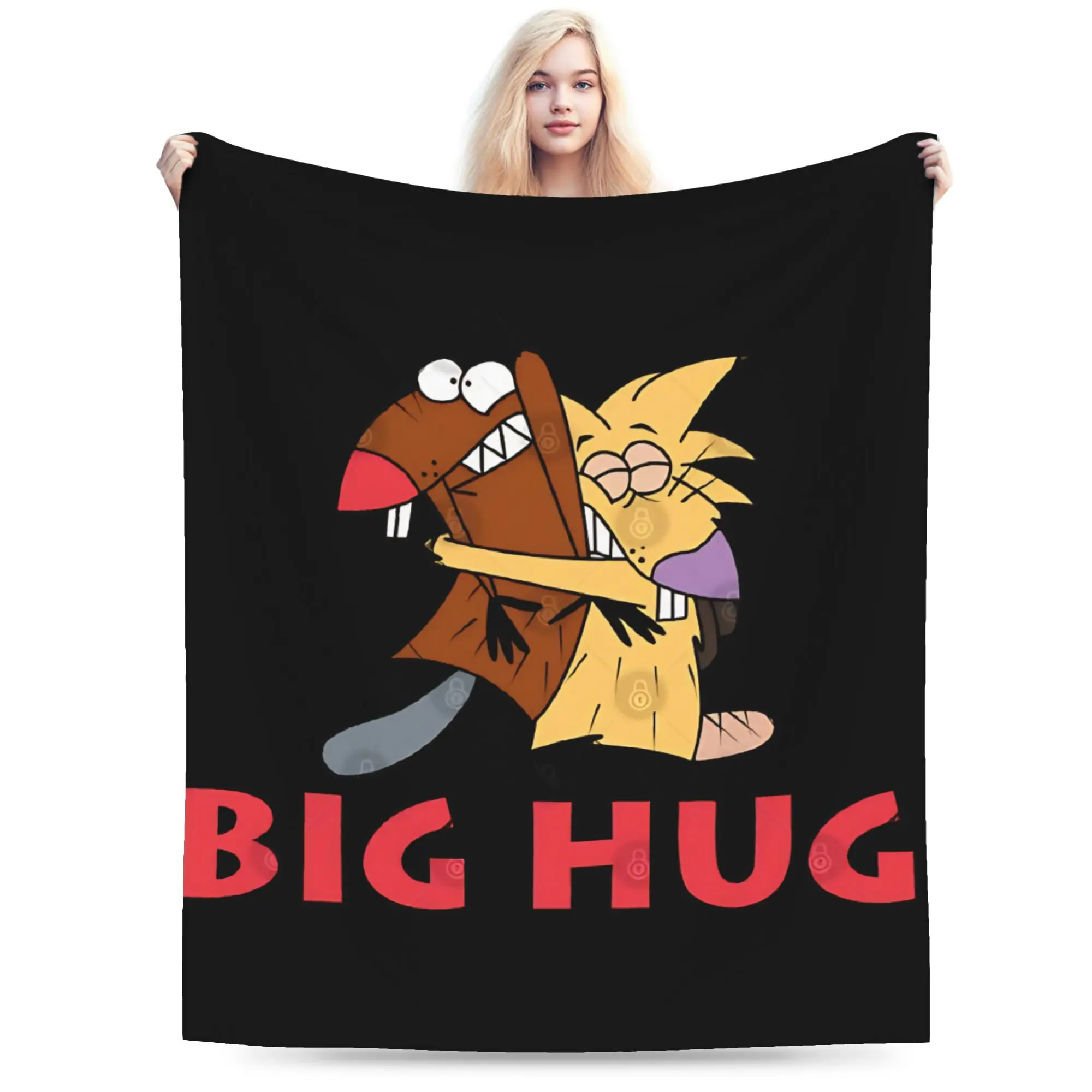 Comfortable Angry Beavers Daggett & Norbert Feverish  Blanket Stuff Sofa Decorative  Throw Blankets Warm Velvet for Bedroom