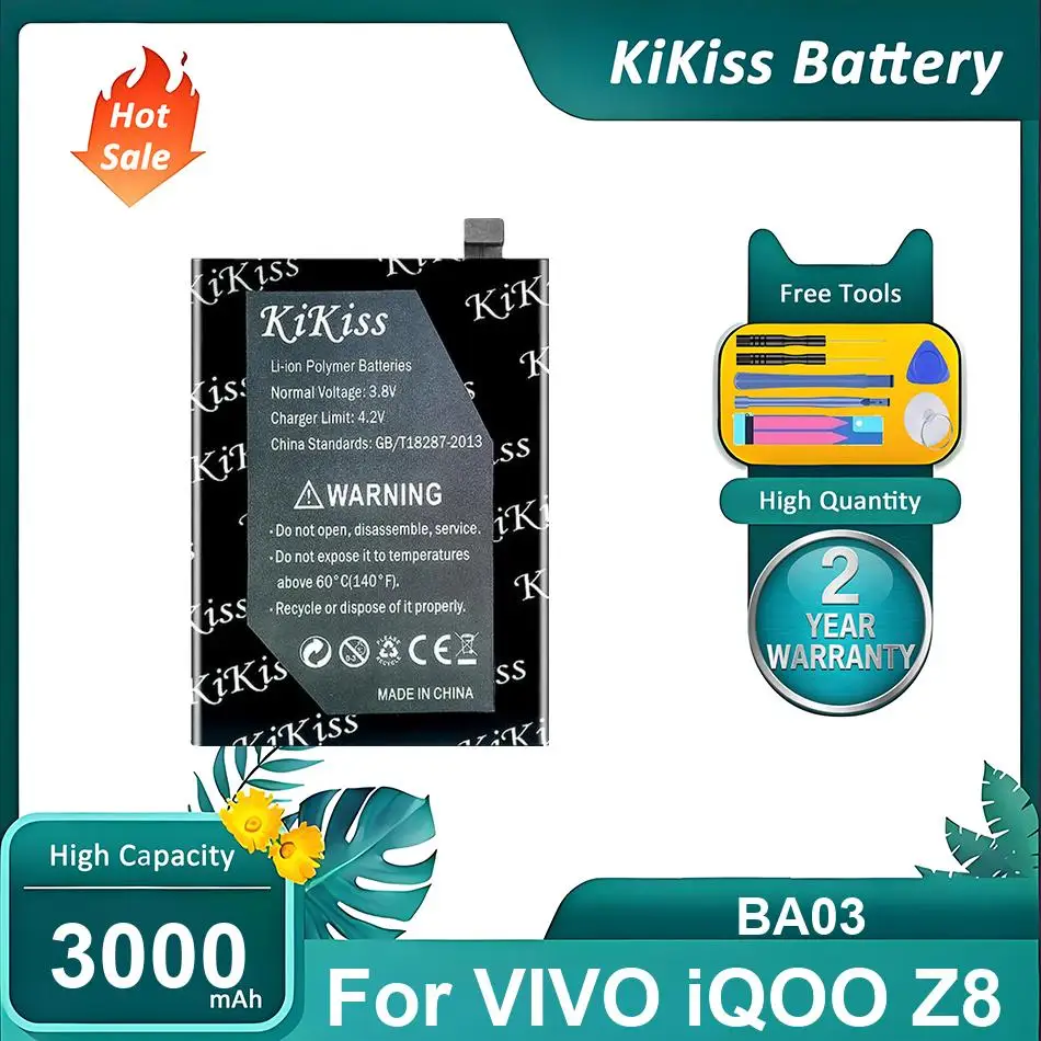 

Высокопрочная батарея для мобильного телефона VIVO iQOO Z8, BA03, 3000 мАч