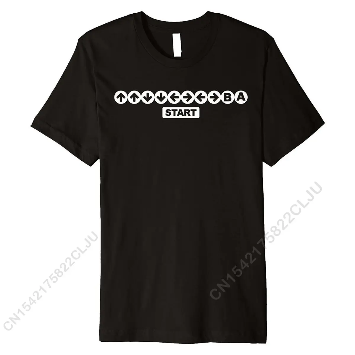 

UP UP DOWN DOWN LEFT RIGHT LEFT RIGHT B A START Cheat Code Premium T-Shirt Camisa Shirt Funky Cotton Mens Top T-shirts